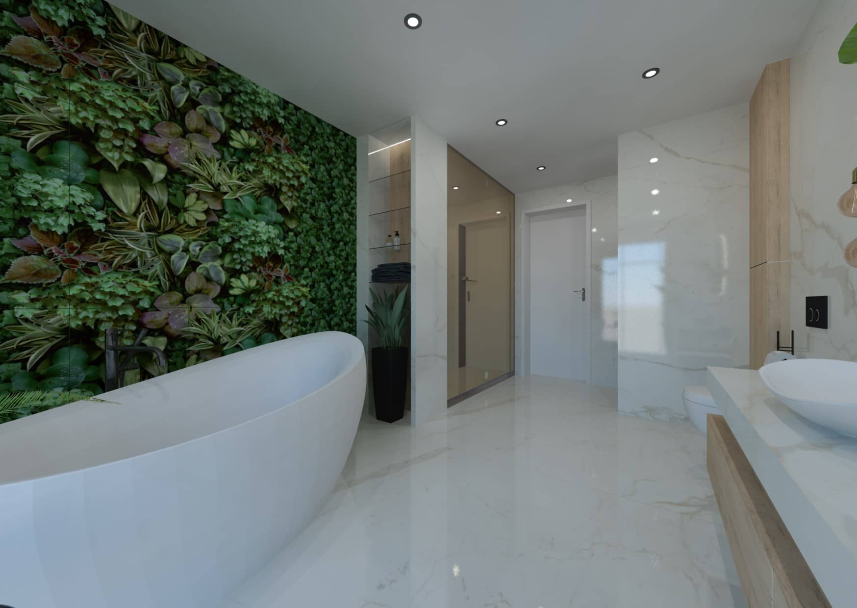Návrh zelené koupelny – jsou to obklady, tapety nebo živé rostliny?