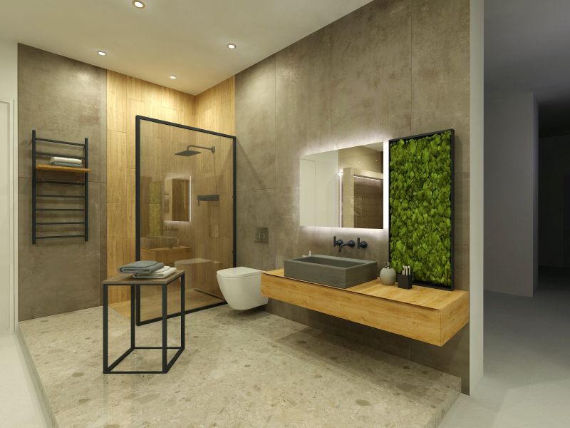 Návrh koupelny s dřevěným dekorem 9
