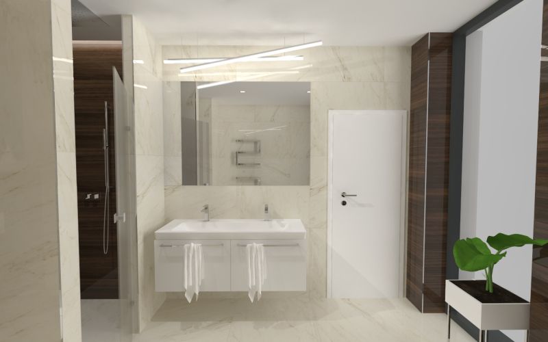 Návrh koupelny s dřevěným dekorem 11