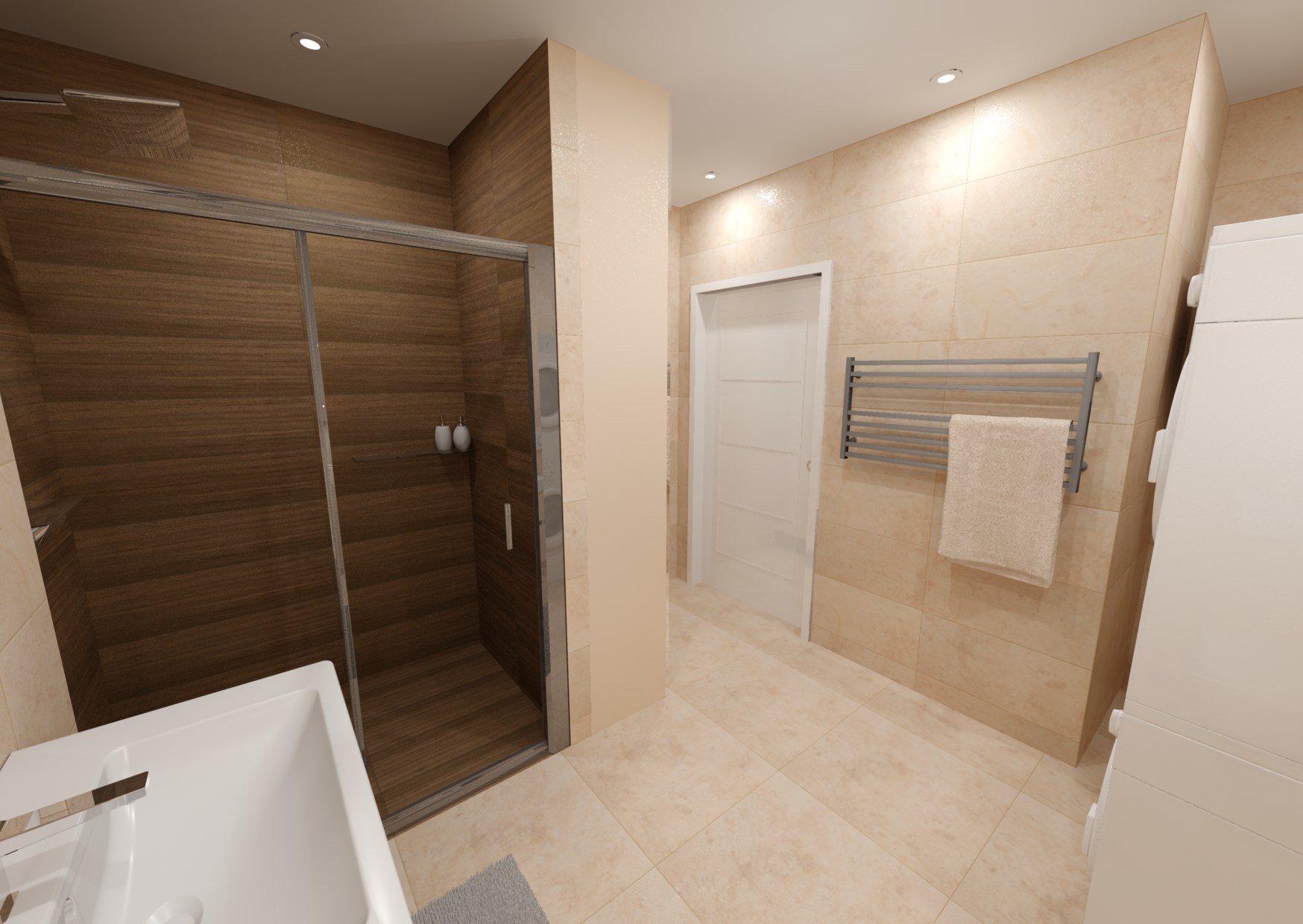Návrh koupelny s dřevěným dekorem 12
