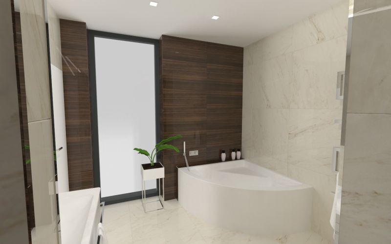 Návrh koupelny s dřevěným dekorem 15