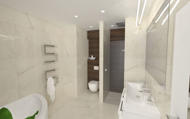Návrh koupelny s dřevěným dekorem 3