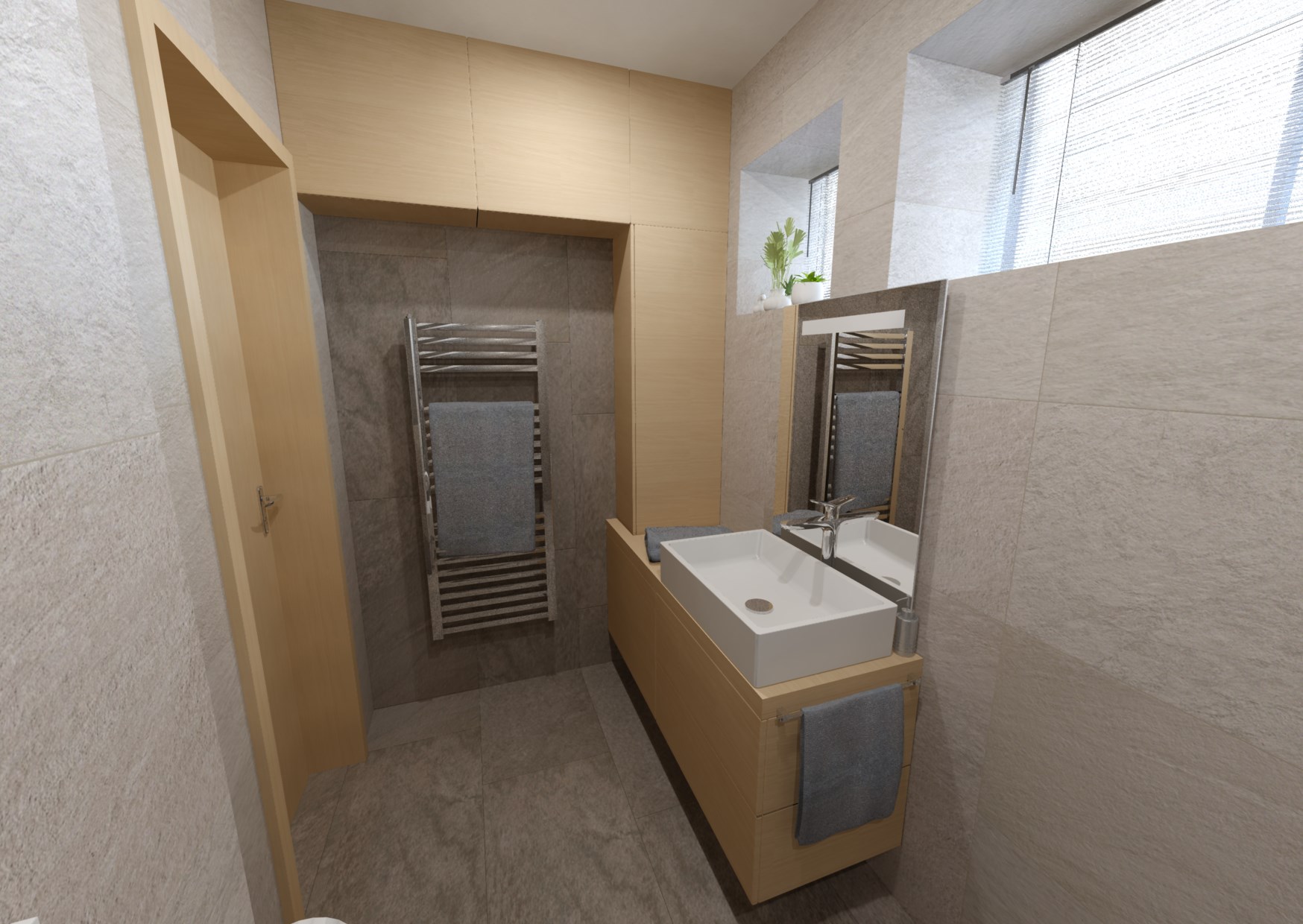 Návrh minimalistické koupelny 1