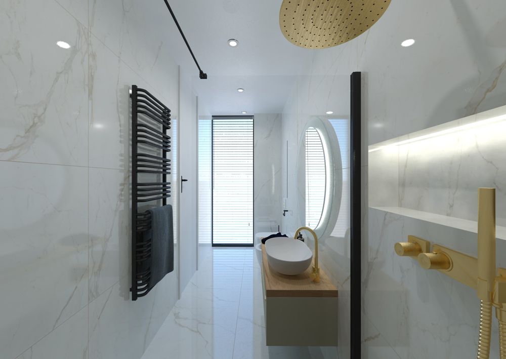 Líbí se vám v koupelně více černý, nebo bílý mramor? Podívejte se na návrhy a vyberte si. 6