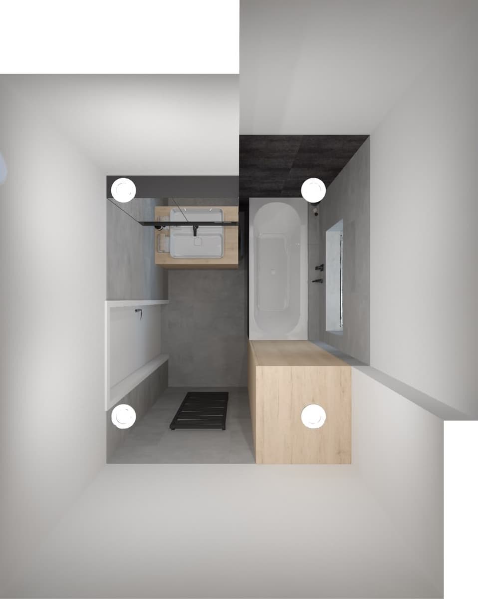 Návrhy moderních koupelen v bytovém domě 4