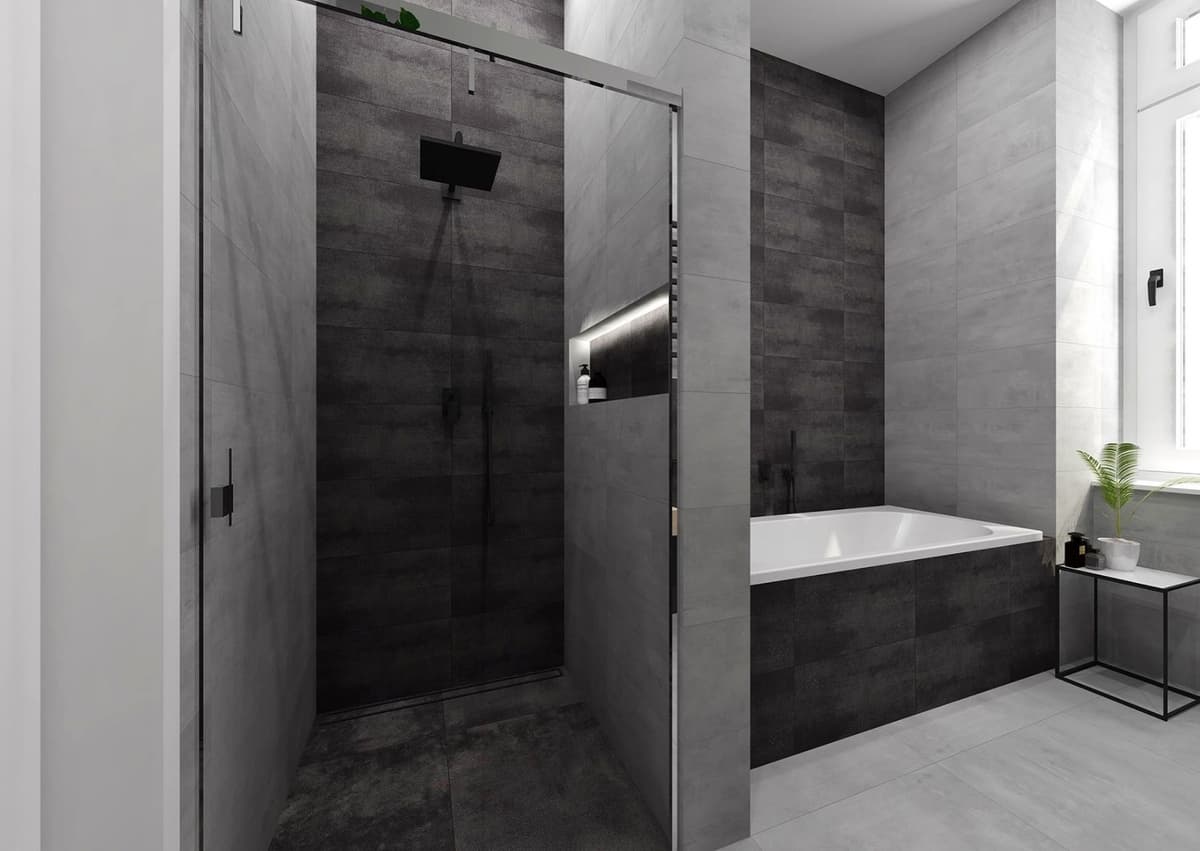 Návrhy moderních koupelen v bytovém domě 5