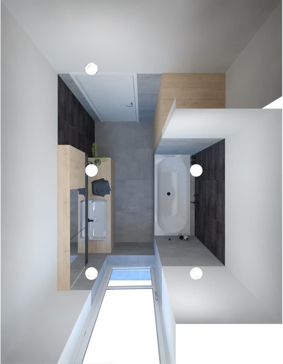 Návrhy moderních koupelen v bytovém domě 7