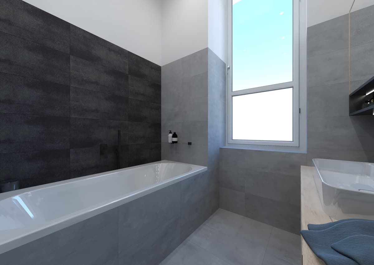 Návrhy moderních koupelen v bytovém domě 10