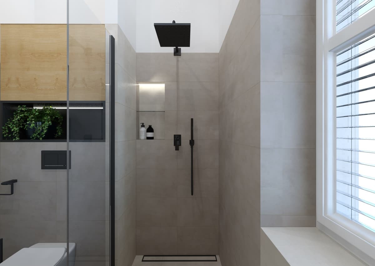 Návrhy moderních koupelen v bytovém domě 12