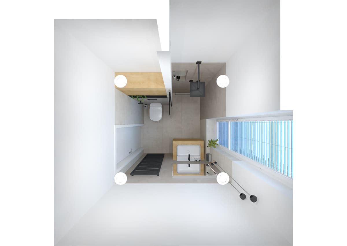 Návrhy moderních koupelen v bytovém domě 16