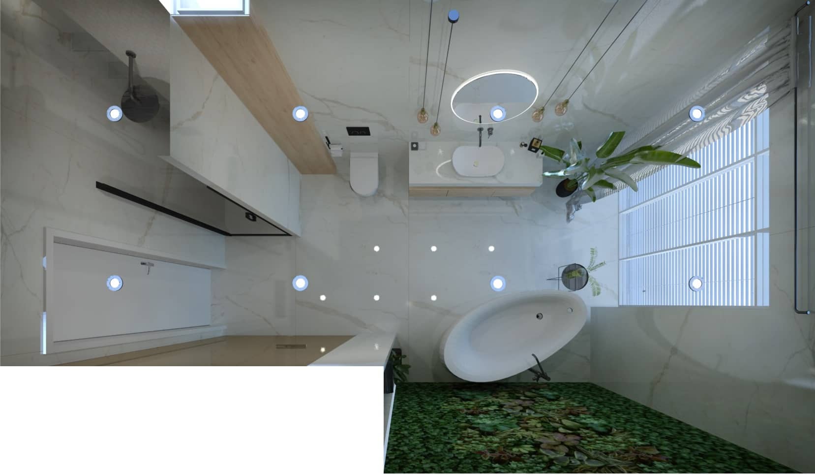 Návrh zelené koupelny – jsou to obklady, tapety nebo živé rostliny? 4