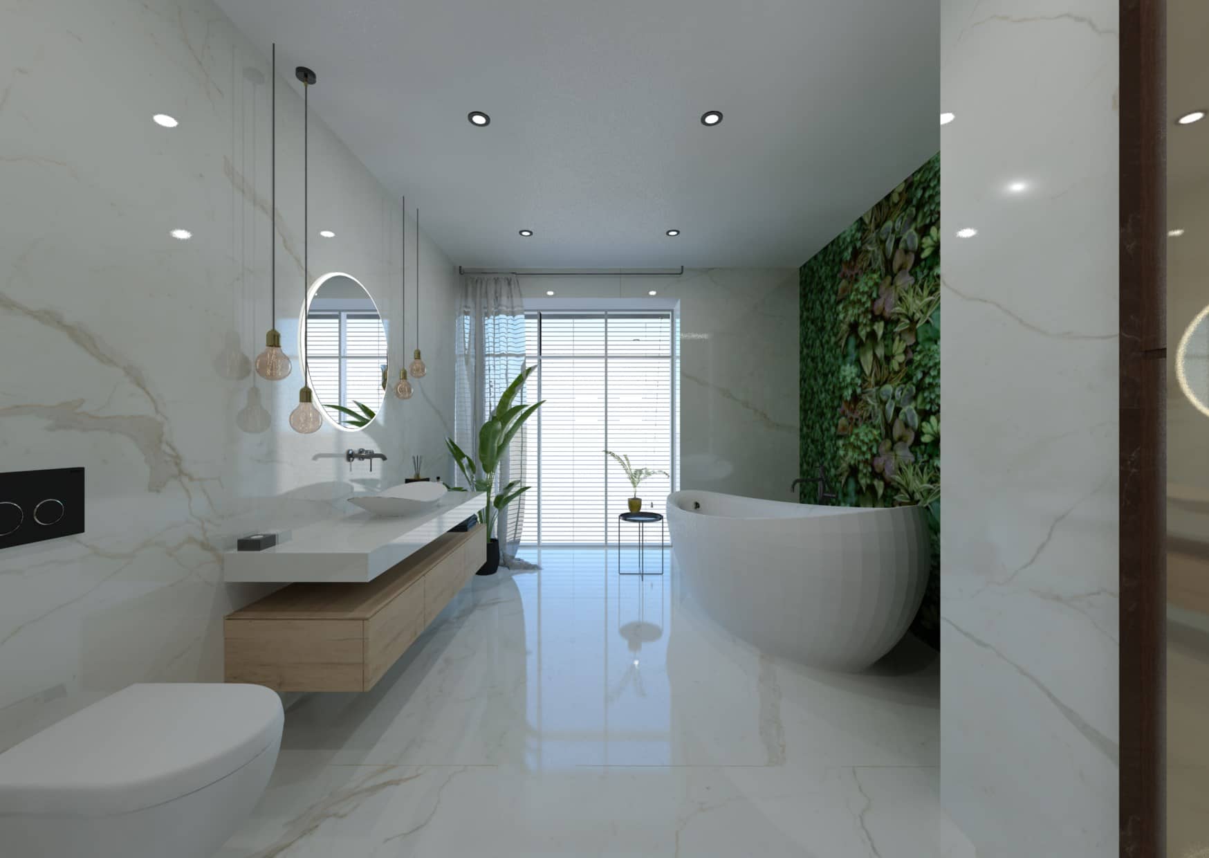 Návrh zelené koupelny – jsou to obklady, tapety nebo živé rostliny? 0