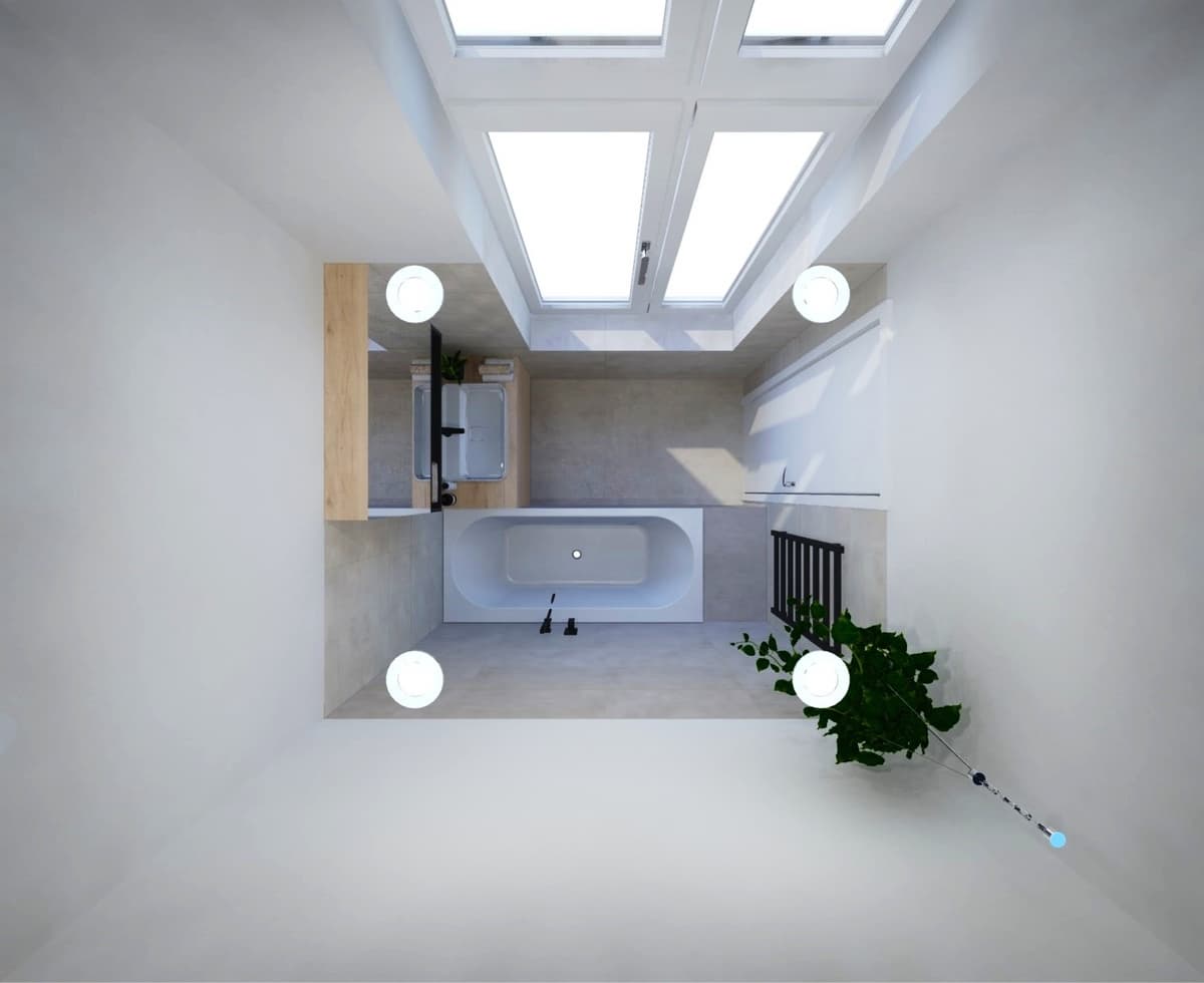 Návrhy moderních koupelen v bytovém domě 24