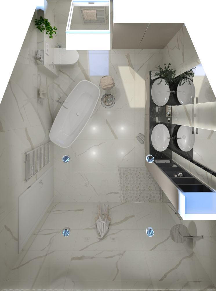Návrh mramorové koupelny s volně stojící vanou: dokonalé spojení luxusu s praktičností 1