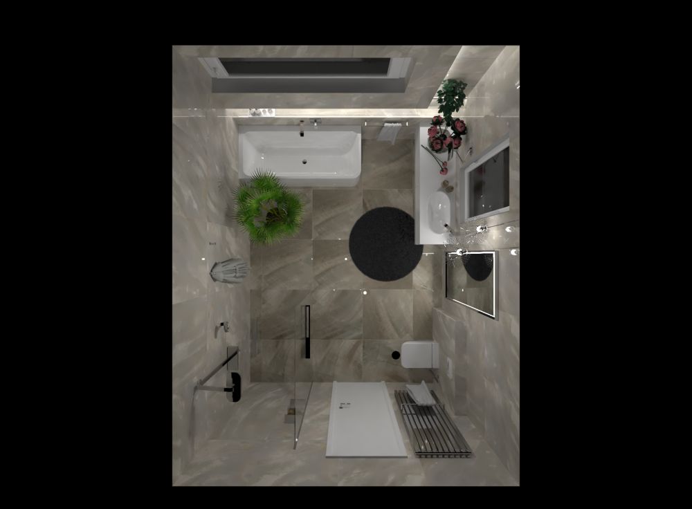 Návrh dvojice koupelen: v nepřehlédnutelných barvách a luxusním provedení s obklady Cavalli 1