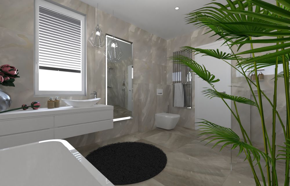 Návrh dvojice koupelen: v nepřehlédnutelných barvách a luxusním provedení s obklady Cavalli 2