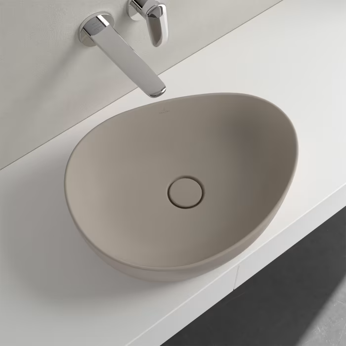 Umyvadlo na desku 51x40 cm V&B ANTAO, bez přepadu, Almond CeramicPlus