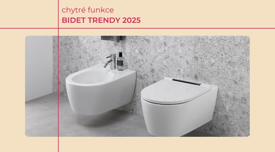 Bidet trendy 2025: Chytré funkce a dokonalý design do každé koupelny