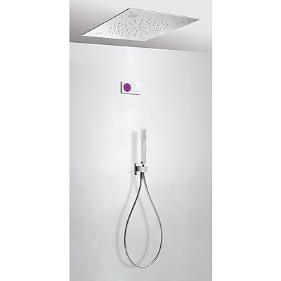 Sprchový set Tres Shower Technology Chromotherapy se stropní sprchou 500x500 mm, ruční sprcha, chrom