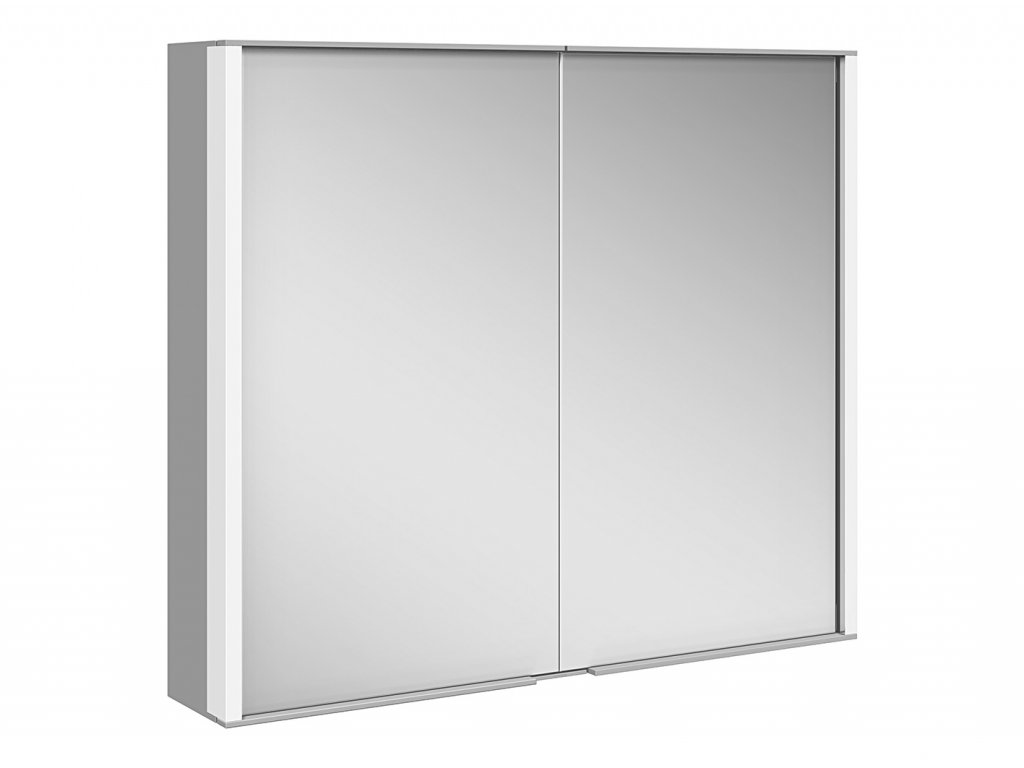 Zrcadlová skříňka 80cm Royal Match Keuco, pro zabudování do tenkých příček, eloxovaný hliník