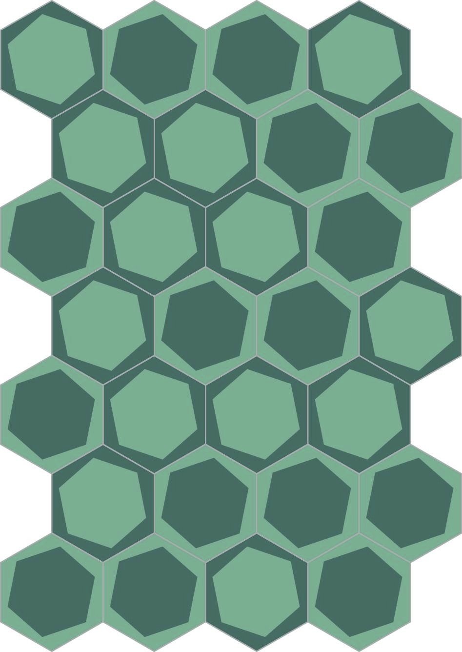 Betonová dlažba Bisazza 20x23, ON/OFF Teal (hexagon)