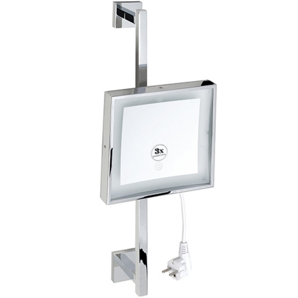 Kosmetické zrcátko na tyči s LED osvětlením 200 × 200 mm