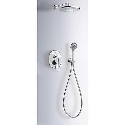 Podomítkový sprchový set, s hlavovou sprchou 25 cm a ruční sprchou, chrom TRES