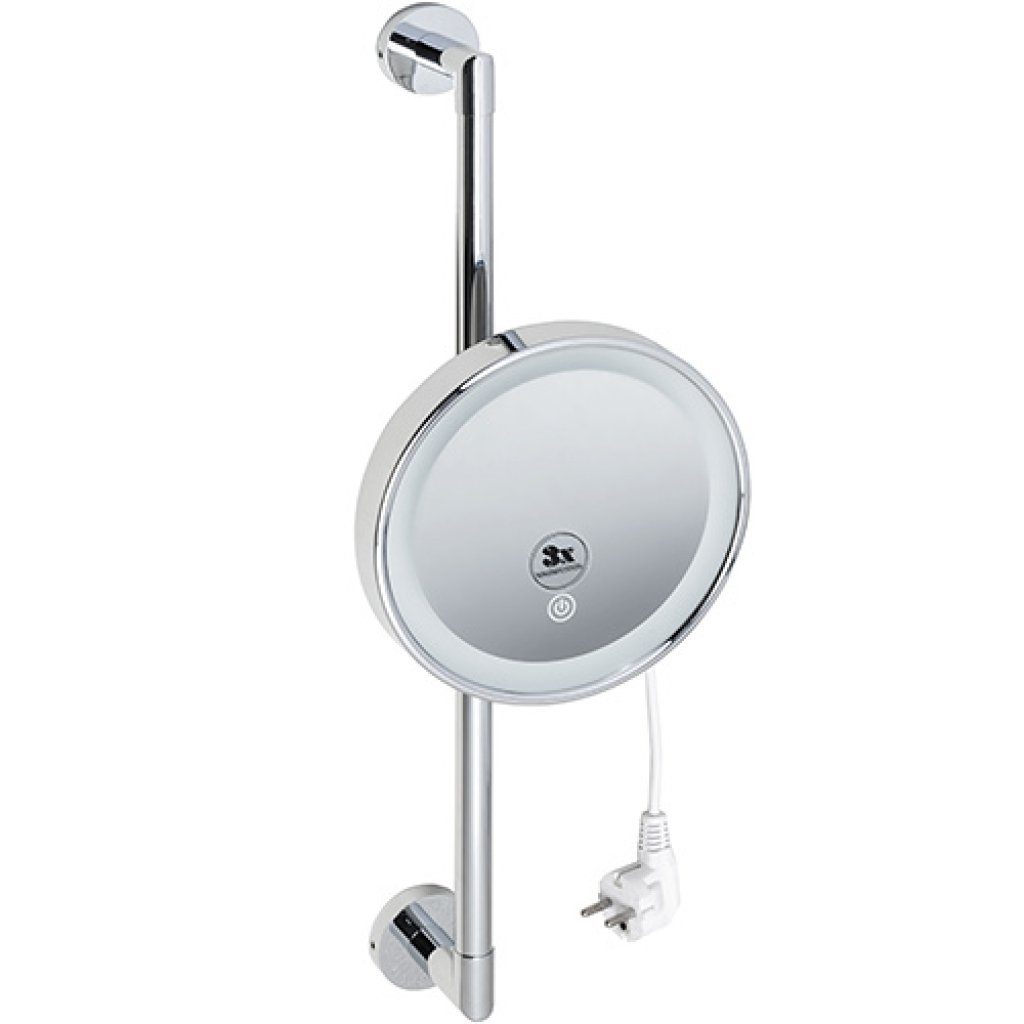 Kosmetické zrcátko na tyči s LED osvětlením, ø 200 mm