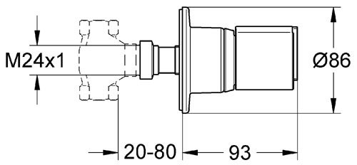 Vrchní díl podomítkového ventilu Grohe GROHTHERM 2000, chrom