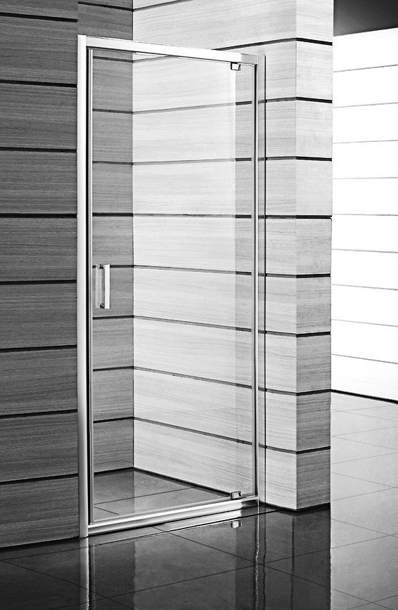 Sprchové dveře jednokřídlé 90 cm Jika LYRA Plus Stripy, bílý profil, L/P
