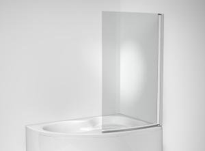 Vanová zástěna 90 cm pravá/levá jednodílná Jika MIO tarnsparentní sklo, Perla GLASS, stříbrná
