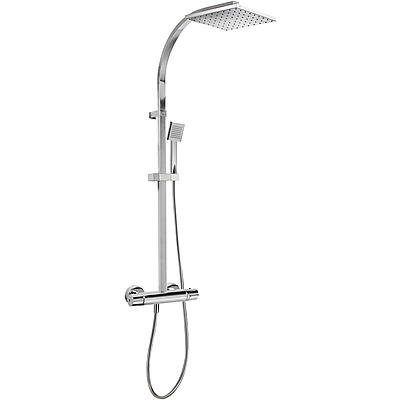 Termostatický sprchový set Tres FLAT, hlavová sprcha 200x200mm, ruč. sprcha, hadice s dvoj. oplet.