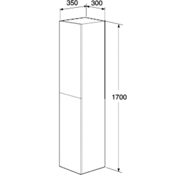 Vysoká koupelnová skříňka 170x30x35 cm Gustavsberg LOGIC, bílá lesk