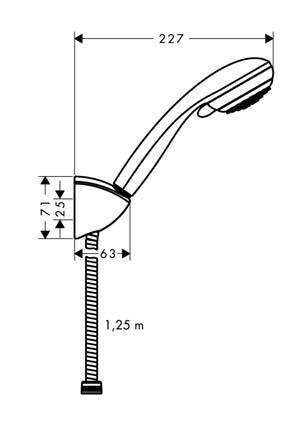 Hansgrohe Sprchová sada Porter'C 1,25 m/Crometta 85 Vario DN 15, chrom