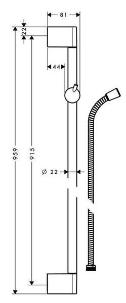 Hansgrohe Unica'Crometta Sprchová tyč 0,90 m, chrom