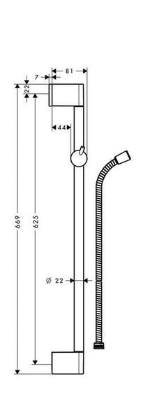 Hansgrohe Unica'Crometta Sprchová tyč 0,65 m, chrom