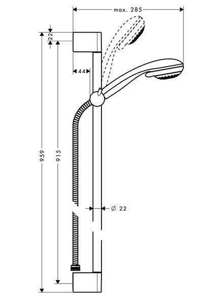 Hansgrohe CROMETTA 85 Sprchová sada Green/Unica'CROMETTA 0,90 m DN 15, chrom