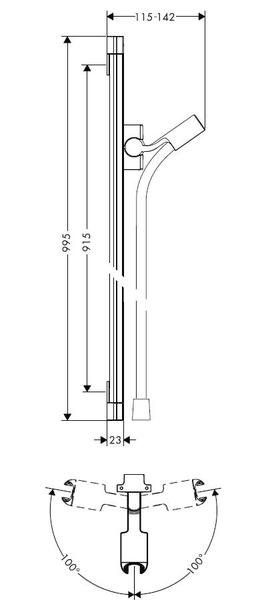 Hansgrohe PURAVIDA Sprchová tyč Unica 0,90 m DN 15, chrom
