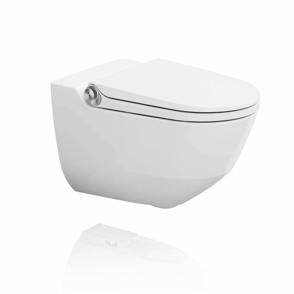 Závěsné WC se sprškou Laufen CLEANET RIVA Rimless, sedátko SoftClose, dálkové ovládání, bílá LCC