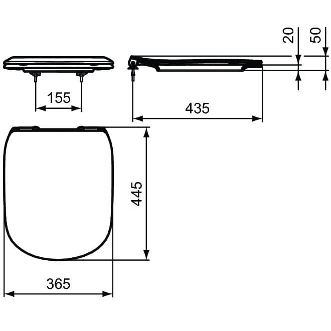 WC sedátko ultra ploché Ideal Standard TESI, bílá