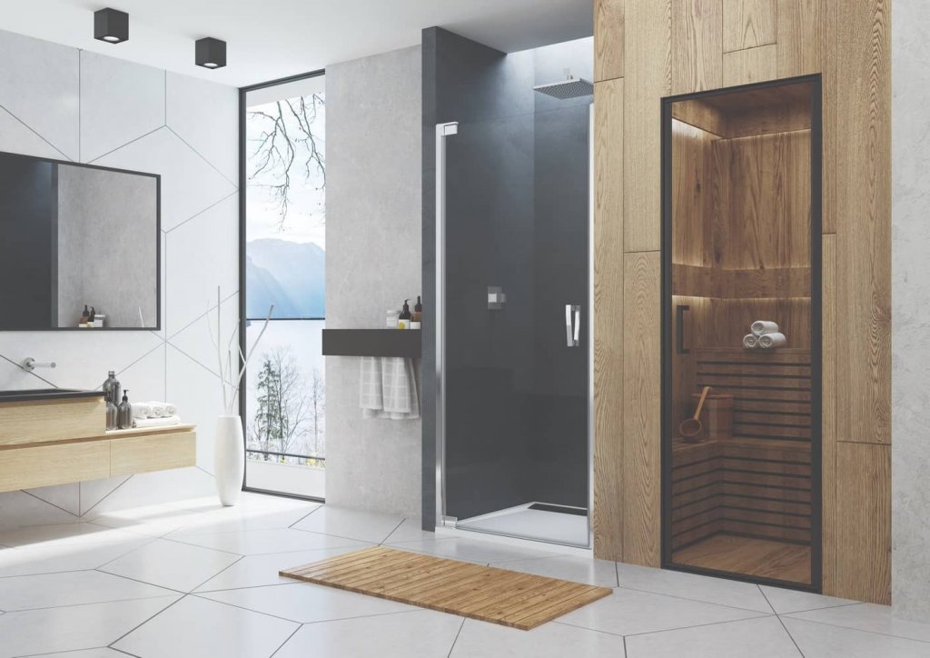 Sprchové dveře 90x200 cm SanSwiss CADURA, levé, pro rohový vstup, bezpečnostní sklo čiré, aluchrom