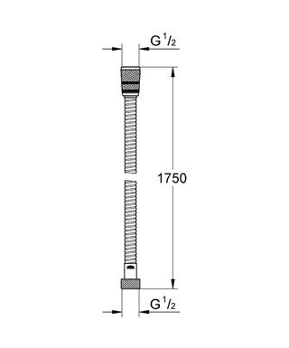 Sprchová hadice 1,75 m Grohe MOVARIO kovová (plast), chrom