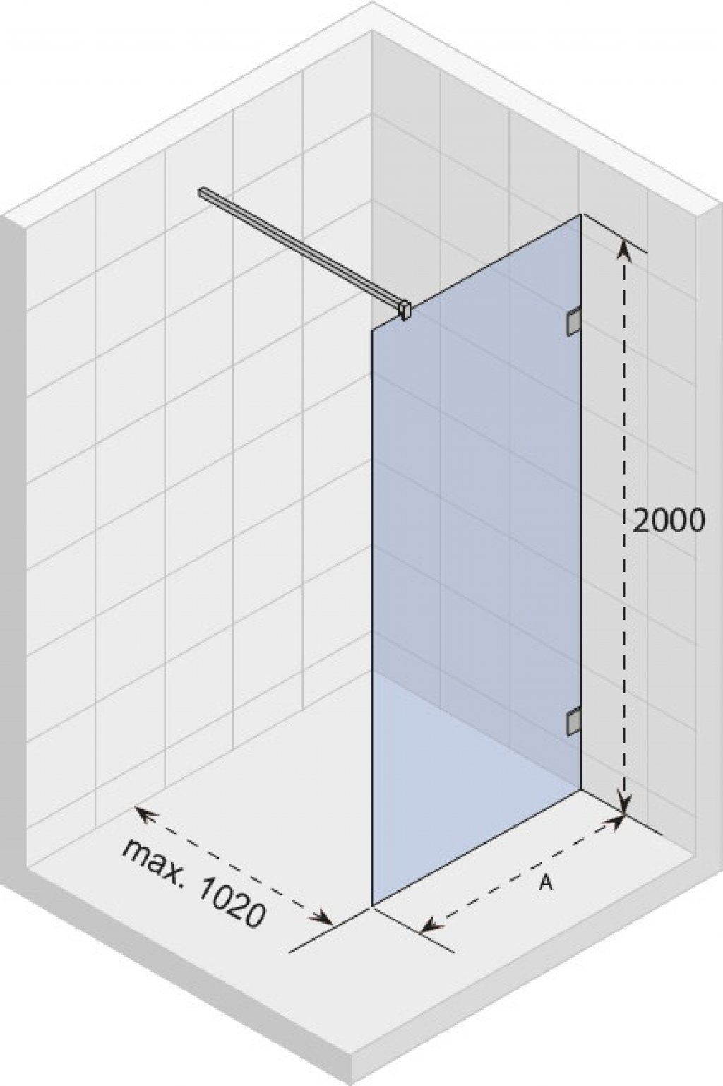 Sprchová zástěna Riho SCANDIC S 400, 100x200cm, sklo, pravá
