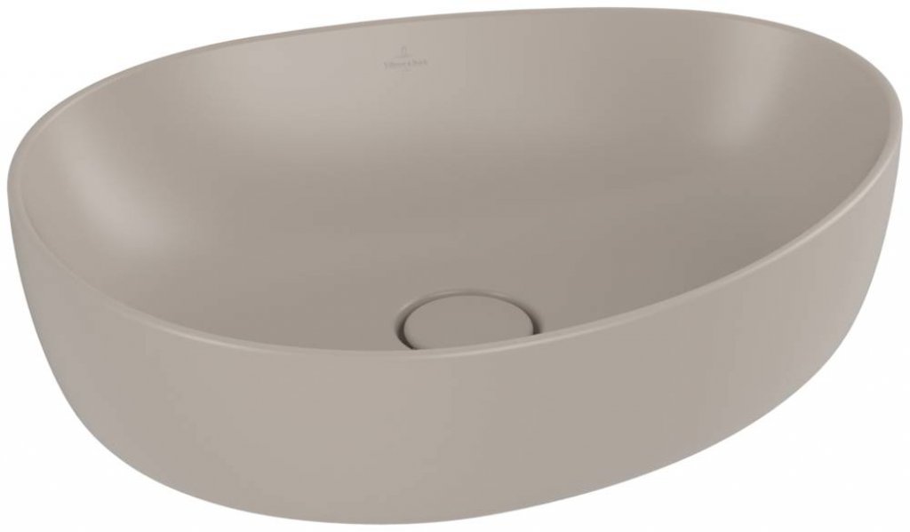 Umyvadlo na desku 51x40 cm V&B ANTAO, bez přepadu, Almond CeramicPlus