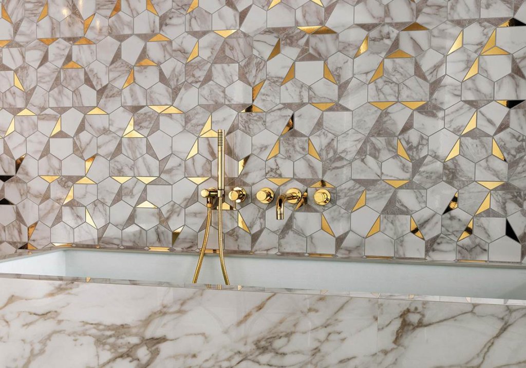Atlas Concorde MARVEL EDGE Gold Hex Gris-Calacatta