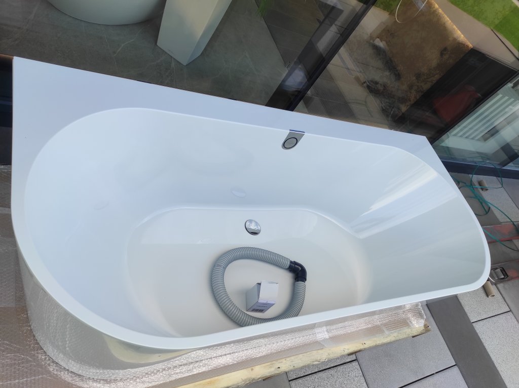 Vana ke stěně Villeroy & Boch OBERON 2.0, Quaryl, bílá, 180x80 cm