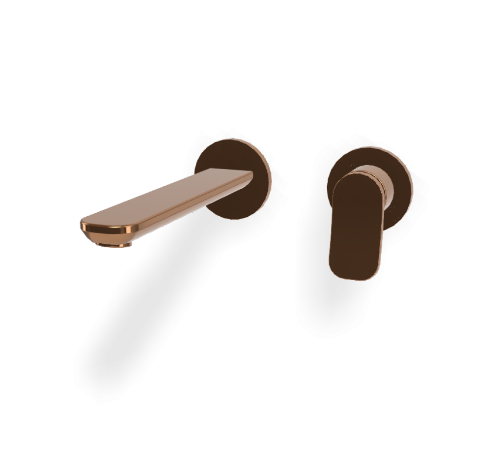 Podomítková umyvadlová baterie Fima FLO, vrchní část, výtok 20 cm, ClickClack, Amber Bronze