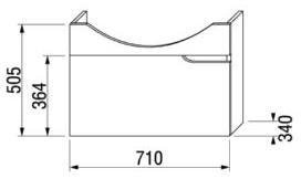 Umyvadlová skříňka Jika pro nábytkové umyvadlo MIO 75 cm, 1 zásuvka, bílá/bílá