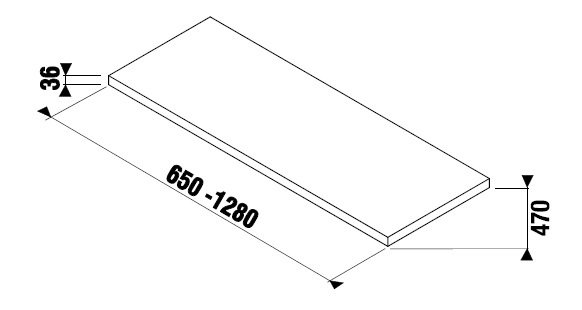 Umyvadlová deska 65-128 cm Jika CUBITO-N, bez otvoru, bez podpěr, bílá