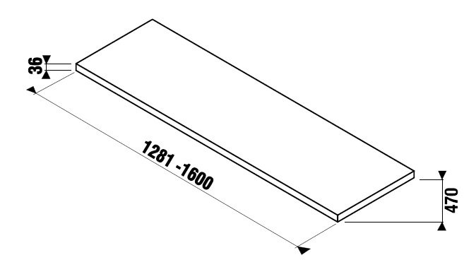 Umyvadlová deska 128,1-160 cm Jika CUBITO-N, bez otvoru, bez podpěr, dub